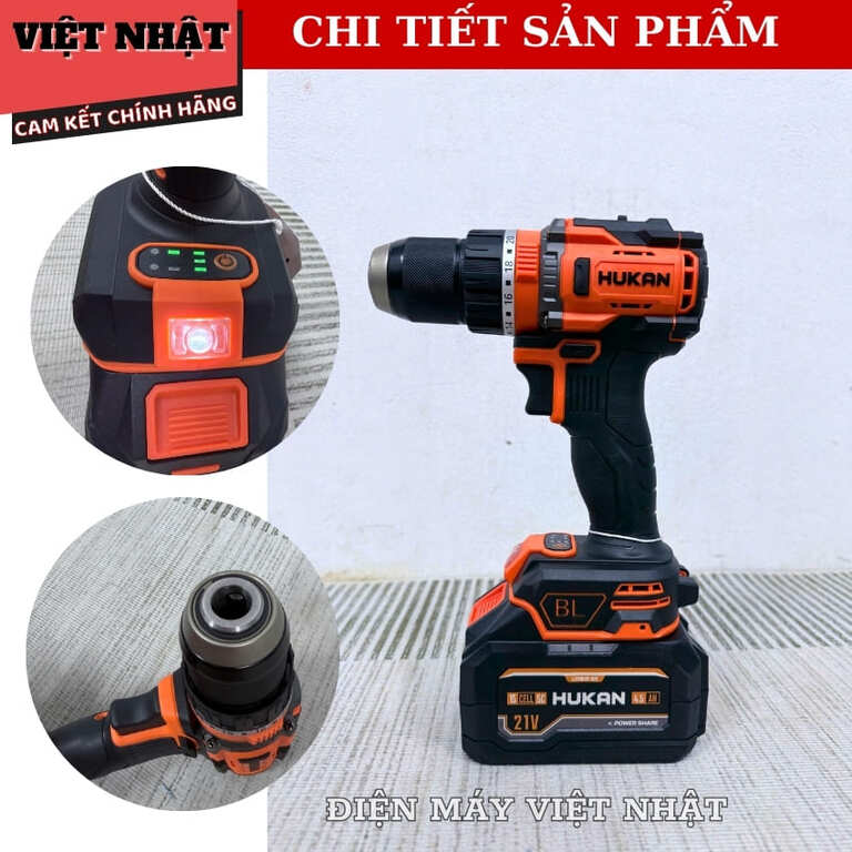 Máy khoan Hukan G1-M88PRO động cơ không chổi than, lực siết 90N.M, tốc độ 1800v/p, đầu kẹp 13mm G1 M88PRO 5
