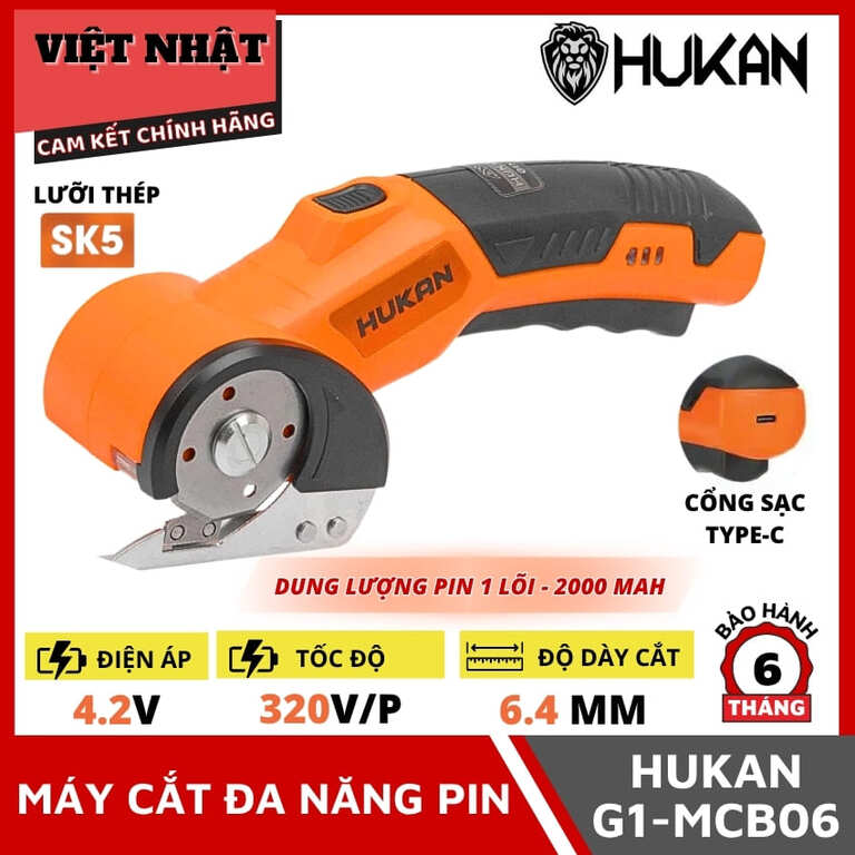 Máy cắt đa năng Hukan G1-MCB06 bảo hành 6 tháng, điện áp 4.2v, tốc độ tải 320v/p, độ dày cắt 6.4mm G1 MCB06 1