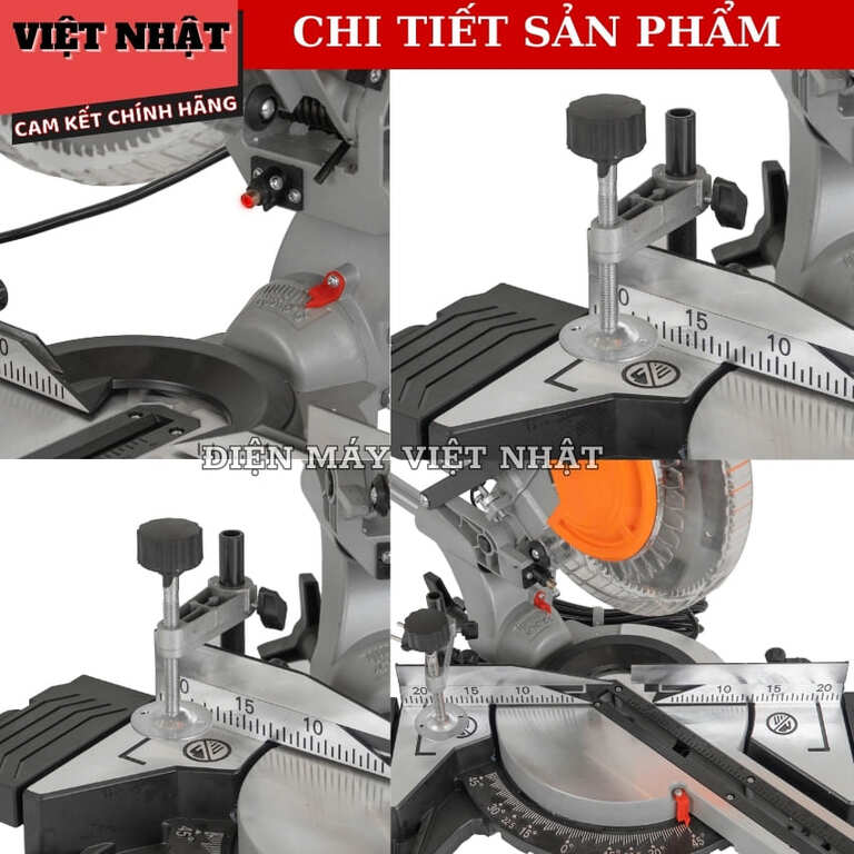 Máy cắt nhôm trượt Hukan G2-CNT 5255, công suất 2100w, tốc độ không tải 4680V/p, phạm vi nghiêng thân 45*, đường kính lưỡi 255mm, dây điện dài 5m, bảo hành 8 tháng. G2 CNT5255 7