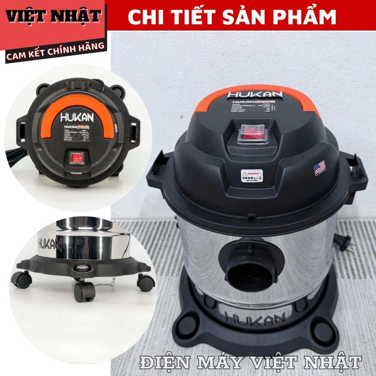 Máy hút – thổi bụi dùng điện Hukan 12 lít G2-HB12L, Dung tích: 12L, Lực hút: 16Kpa, Công suất: 1200W, Chất liệu bình chứa: Nhựa PP, Dây điện dài 8m G2 HB12L 6