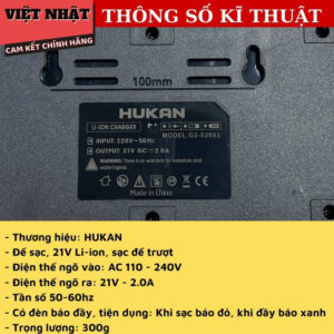 Sạc Nhanh Hukan 2A G2 - S20X2 Điện Áp 220V Dòng Ra 21V 2.0A Công Suất Thực Tế 2.0Ah Bảo Hành 6 Tháng G2 S20X2 4