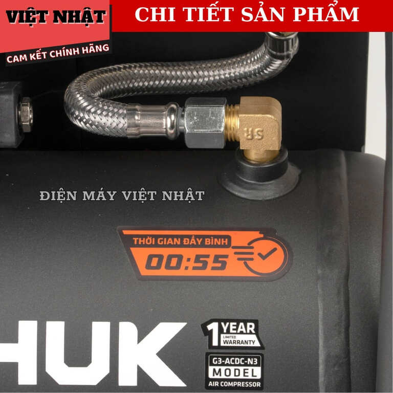 Máy nén khí Hukan G3-ACDC-N3 dung tích 3l, áp suất 116PSI, công suất 350w, động cơ không chổi than G3 ACDC N3 8