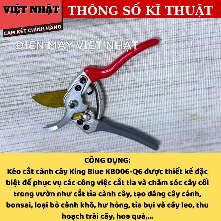 Kéo cắt cành Kingblue KB006-Q6 kích thước lưỡi 8mm, 5/16inch- Điện Máy Việt Nhật Kéo cắt cành Kingblue KB006-Q6 kích thước lưỡi 8mm, 5/16inch- Điện Máy Việt Nhật - Ảnh 4
