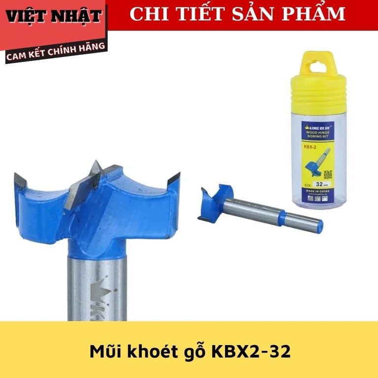 Mũi khoan gỗ Kingblue KBX2 sử dụng cán thép A3, hợp kim YG8 - Điện Máy Việt Nhật KBX2 12