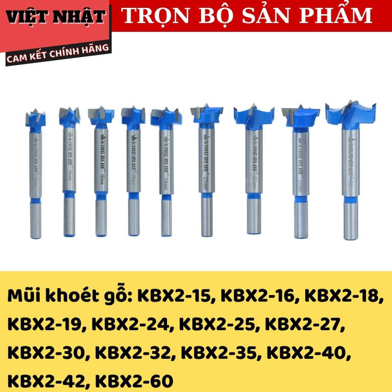 Mũi khoan gỗ Kingblue KBX2 sử dụng cán thép A3, hợp kim YG8 - Điện Máy Việt Nhật KBX2 3
