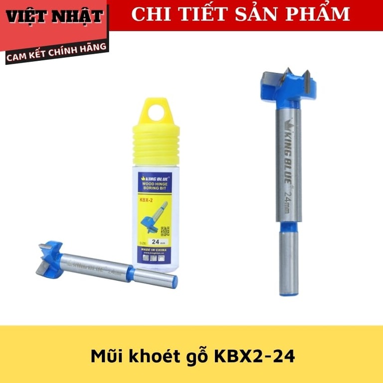 Mũi khoan gỗ Kingblue KBX2 sử dụng cán thép A3, hợp kim YG8 - Điện Máy Việt Nhật KBX2 8
