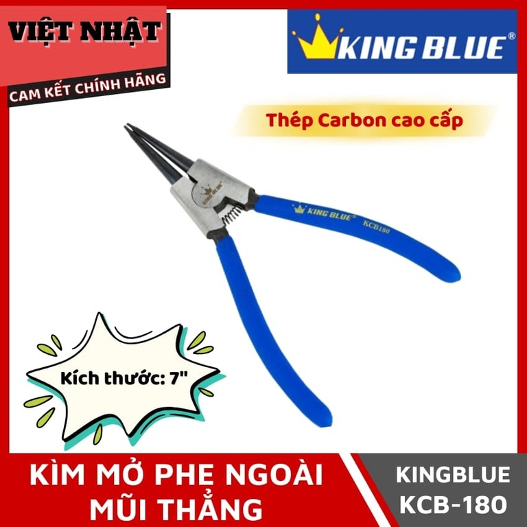 Kìm mở phe ngoài mũi thẳng Kingblue KCB-180 kích thước 7mm, sử dụng thép Carbon cao cấp KCB 180 1
