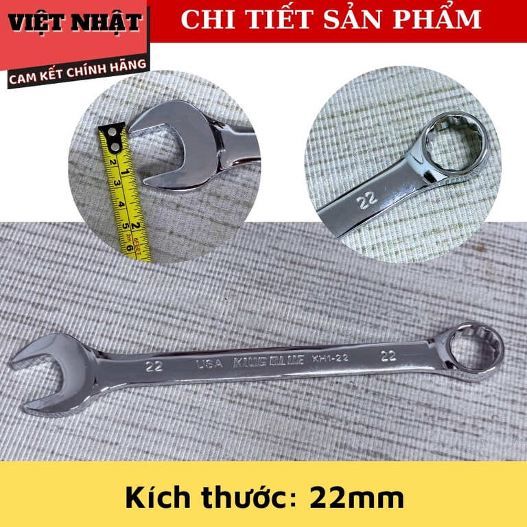 Bộ cờ lê vòng miệng Kingblue KH1-B10 đầy đủ kích thước 8, 10, 12, 13, 14, 17, 19, 21, 22, 24mm, sử dụng thép Carbon mạ Crom KH1 B10 12
