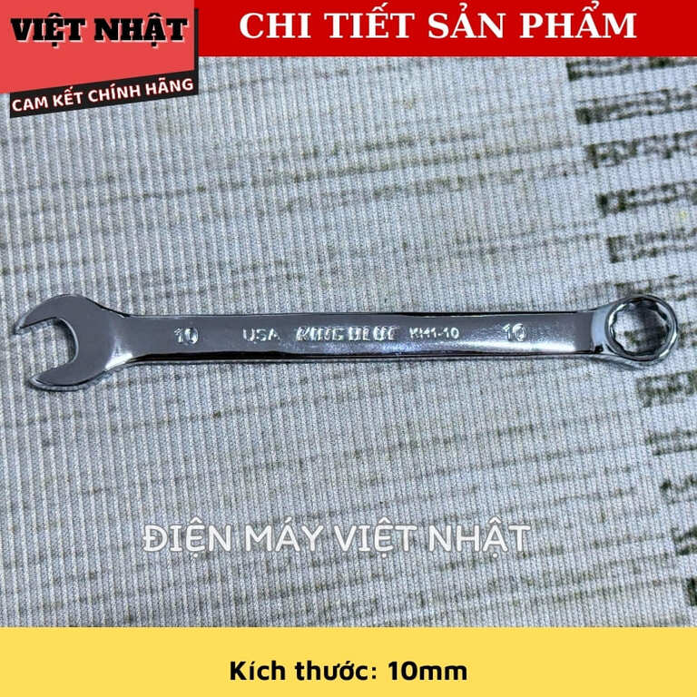 Bộ cờ lê vòng miệng Kingblue KH1-B10 đầy đủ kích thước 8, 10, 12, 13, 14, 17, 19, 21, 22, 24mm, sử dụng thép Carbon mạ Crom KH1 B10 5