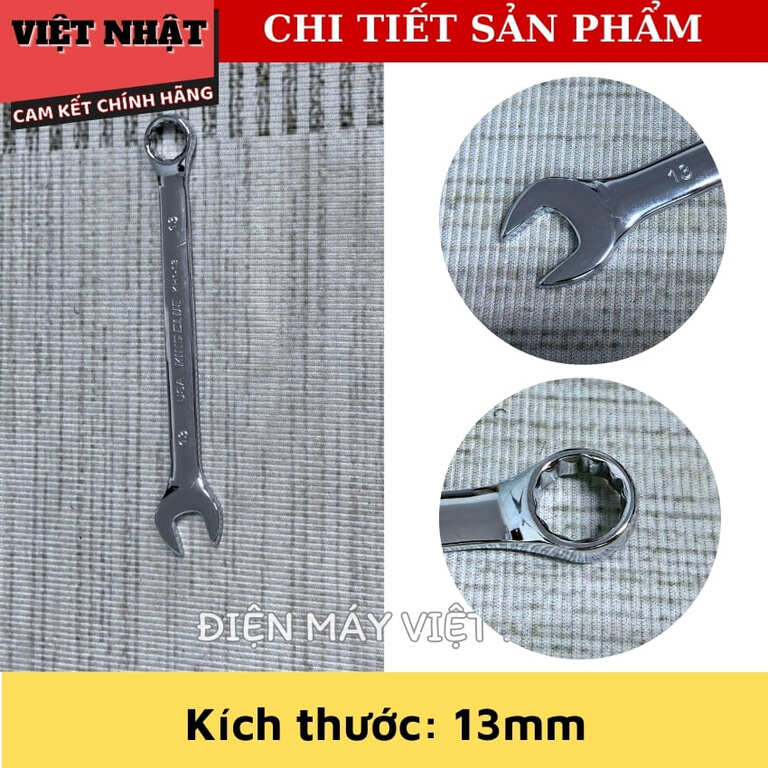 Bộ cờ lê vòng miệng Kingblue KH1-B10 đầy đủ kích thước 8, 10, 12, 13, 14, 17, 19, 21, 22, 24mm, sử dụng thép Carbon mạ Crom KH1 B10 7