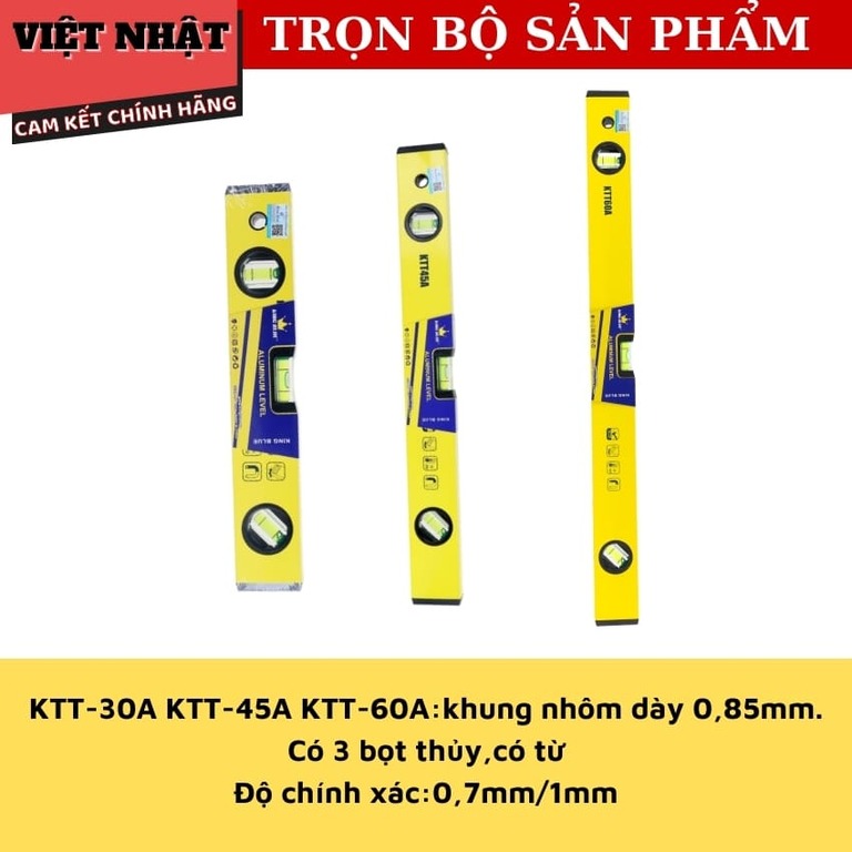 Thước thuỷ Kingblue KTT 30A-45A-60A độ chính xác 0.7mm/1m - Điện Máy Việt Nhật KTT45A 3