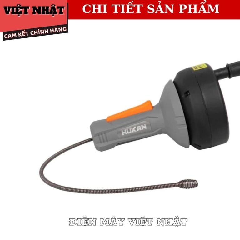 Phụ kiện thông cống Hukan G1-PKTC705,Khả năng thông tắc 25 – 50mm,Tốc độ hoạt động 500 vòng/phút,Cáp xoắn 7mm x 5.5m,Đường kính lô cuốn 150mm,Trọng lượng 1.2kg, hàng chính hãng PKTC705 6