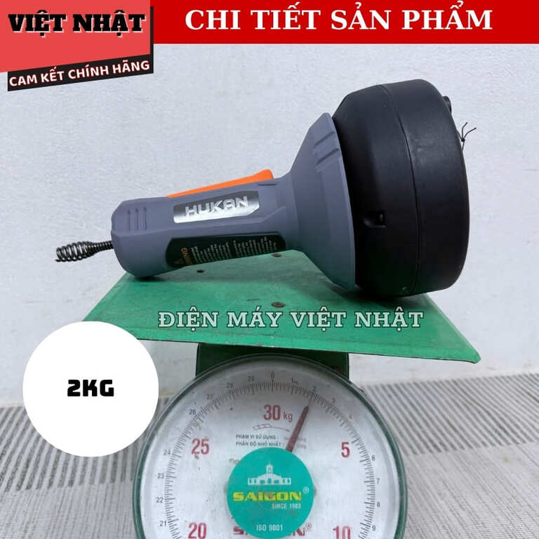 Phụ kiện thông cống Hukan G1-PKTC705,Khả năng thông tắc 25 – 50mm,Tốc độ hoạt động 500 vòng/phút,Cáp xoắn 7mm x 5.5m,Đường kính lô cuốn 150mm,Trọng lượng 1.2kg, hàng chính hãng PKTC705 8