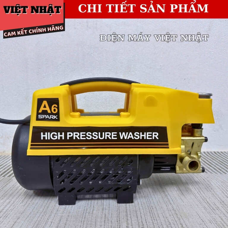 Máy rửa xe Spark A6 bảo hành 6 tháng, công suất 2300w, áp suất 130BAR, dây điện dài 15 mét a6 5