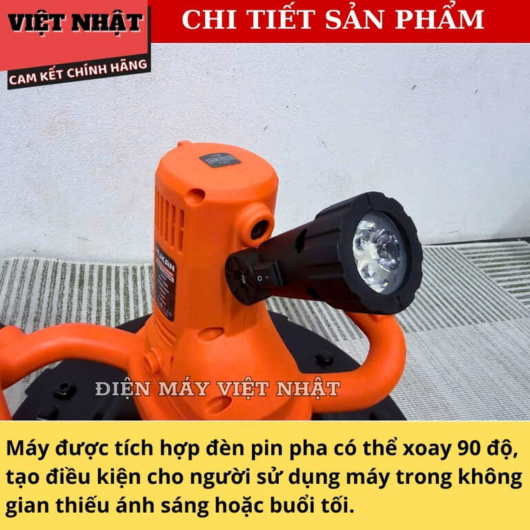 Máy xoa vữa có đèn Hukan G2-MXV1311, 6 cấp chỉnh tốc, công suất 1300w, đường kính 380mm, bảo hành 6 tháng g1 mxv1311 8
