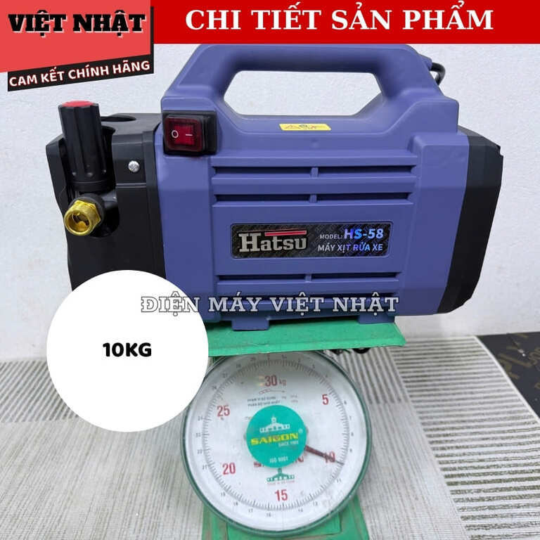 Máy rửa xe điện Hatsu HS-58, công suất 3200w, dây điện dài 15 mét, bảo hành 2 năm hs58 10