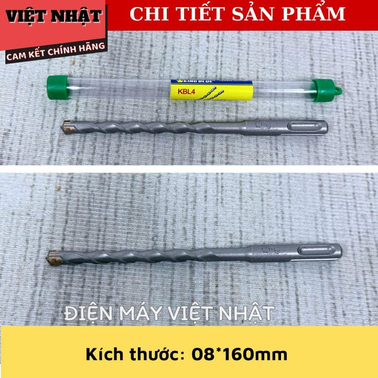 Mũi khoan đa năng chuôi gài 4 cạnh Kingblue KBL4, đủ kích thước 06*160 - 08*160 - 10*160 - 12*160 kbl4 5 1