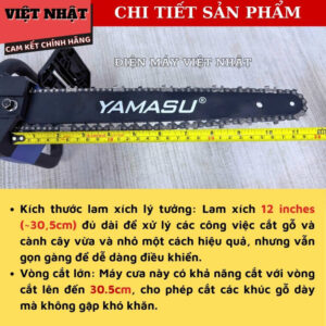 Máy cưa xích Yamasu MCX1202G2, công suất 1200w, lam xích 12inch, cắt tối đa 30.5cm-Bản nâng cấp của M12CX mcx1202g2 7