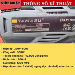 Máy phun sơn điện Yamasu YMS-PS500, công suất 500w, 5 bép phun, chống chảy ngược, bảo hành 6 tháng ps500 4