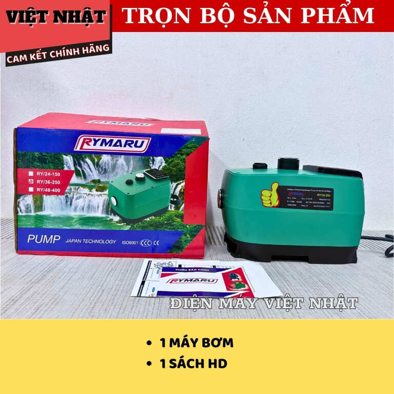 Máy bơm nước Rymaru RY/36-250, công suất 126w, hút sâu 5 mét, lưu lượng 2.5m3/h, bảo hành 12 tháng ry36 250 2