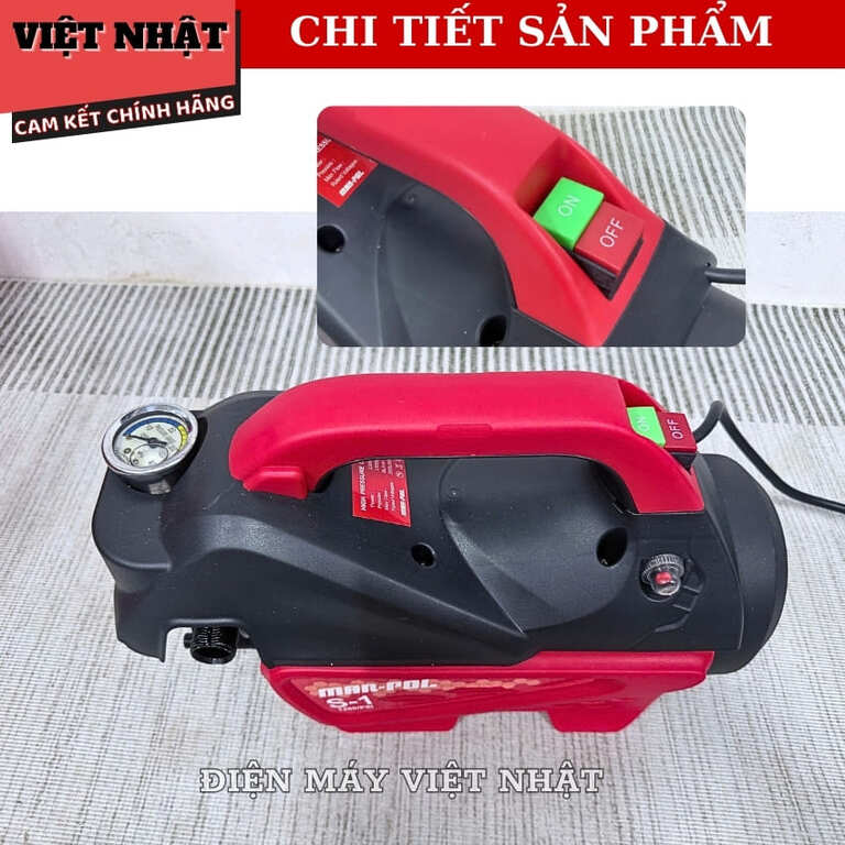 Máy rửa xe điện Mar-pol S-1 bảo hành 6 tháng, công suất 2300w, áp suất 130BAR, dây điện dài 15 mét s1 6