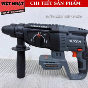 Máy khoan bê tông Hukan G1-W26 bảo hành 6 tháng, động cơ không chổi than, nòng búa 26mm, tốc độ tải 1200v/p, lực đập 2.6J w26 5