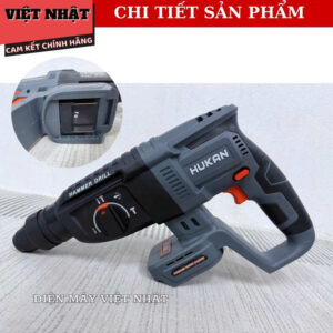Máy khoan bê tông Hukan G1-W26 bảo hành 6 tháng, động cơ không chổi than, nòng búa 26mm, tốc độ tải 1200v/p, lực đập 2.6J w26 6